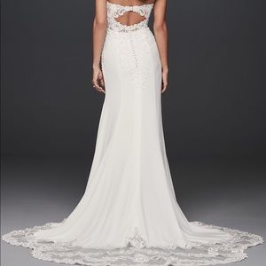 sheer beaded bodice lace wedding dress